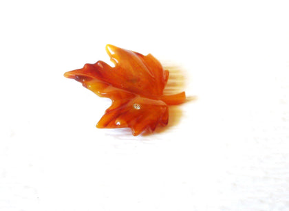 AVON Vintage Maple Leaf Clear Rhinestone Rain Drop Brooch Pin 121216