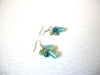 Vintage Green Blue Glass Dangle Earrings 121816