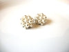 Vintage White Glass Pearl Cluster Clip On Earrings 80417