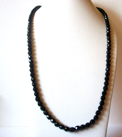 Black CZECH Glass 30" Necklace 82017