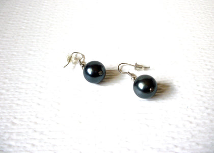 Hand Made Gray Faux Pearl Dangle Earrings 123020