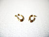 Retro Oblong Gold Toned Hoop Earrings 123116