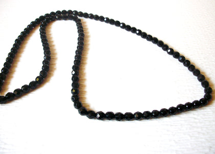 Black CZECH Glass 30" Necklace 82017