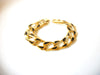 Vintage Gold Black Enameled 7 1/2" Metal Links Bracelet 80417