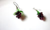 Vintage Glass Grape Dangle Earrings 123116