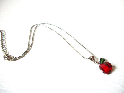 Dainty Silver Toned Bead Chain Fruit Necklace 82217