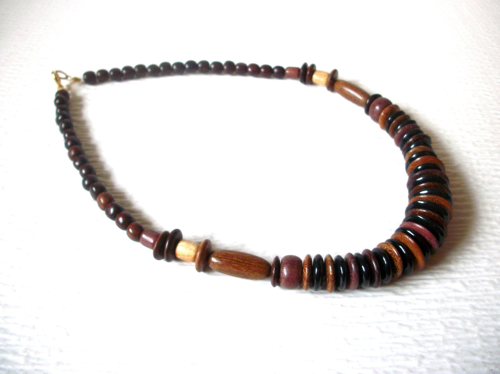 Vintage Chunky Organic Natural 20" Wood Necklace 122916