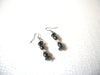 Magnetic Hematite Clear Czech Bicone Glass Dangle Earrings 72017