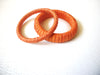 Retro Orange Fabric Wrapped Bangle Bracelet 2X  122920
