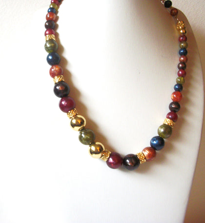 LCi Designer Vintage Lucite Gold Toned 18' Necklace 122916