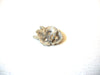 Vintage Lady In Mask Clear Rhinestone Distressed Metal Brooch Pin 121216