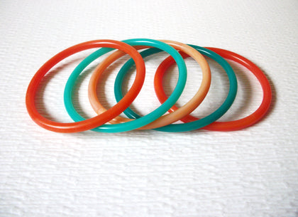 Retro Colorful Old Plastic 5X Bangles 5917