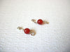 Vintage Dainty Carnelian Clear Glass 1' Earrings 121816