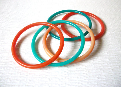 Retro Colorful Old Plastic 5X Bangles 5917