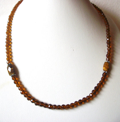 Dainty Amber Honey Czech Glass 18" Necklace 82217