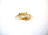 Vintage Gold Toned Blue Rhinestone Brooch Pin 121216