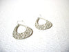 Retro Silver Tone Filigree 1980s Dangle Earrings 61518