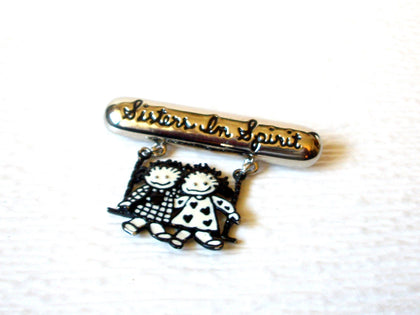 Vintage Sisters In Spirits Brooch Pin 121216