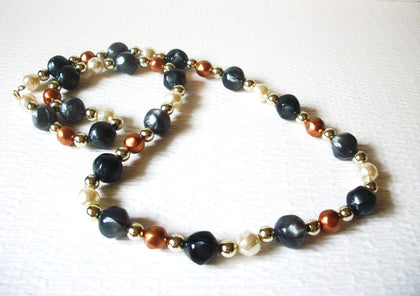 Hand Molded Lucite Faux Pearl Necklace 91017