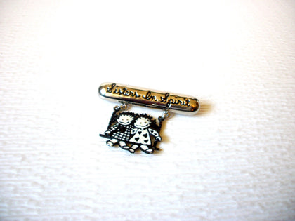 Vintage Sisters In Spirits Brooch Pin 121216