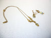 Vintage 1928 Company Rhinestone Necklace Screw Back Earrings Set 123120