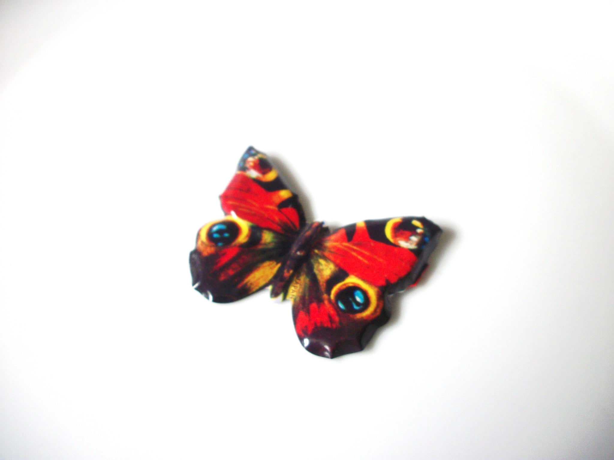 Vintage Tin Litho Butterfly Brooch Pin 92017