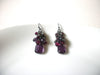 Retro Fuchsia Violet Plum Cluster Dangle Earrings 92816