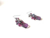 Retro Fuchsia Violet Plum Cluster Dangle Earrings 92816