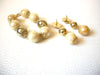 Chunky Faux Pearl Gold Toned Bracelet Long Dangling Earrings Set 010121