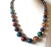 Retro Colorful Marbleized Old Plastic Necklace 5917