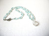 Clear Pale Blue Translucent Glass Vintage Necklace 122920