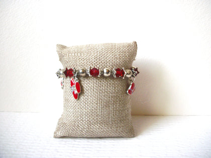 Hand Made Silver Toned Red Czech Glass Red Hatters Bracelet 60116