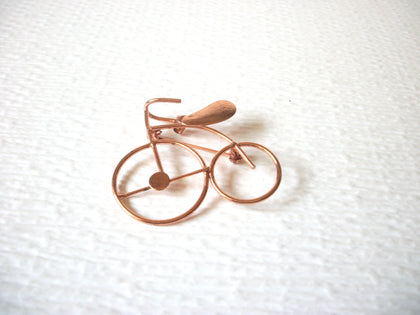 Copper Toned Vintage Tandem Bike Brooch Pin 91317