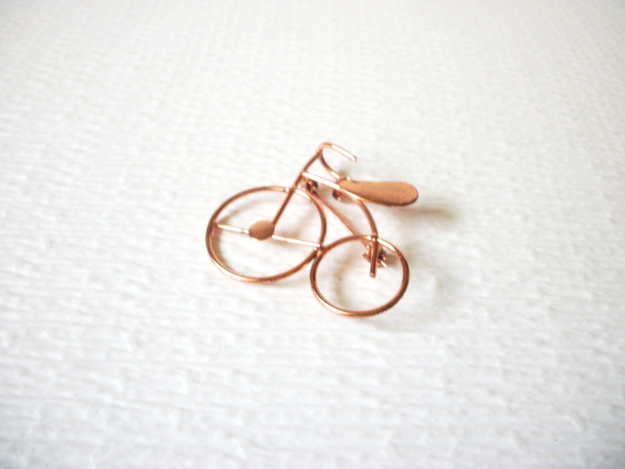 Copper Toned Vintage Tandem Bike Brooch Pin 91317