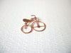 Copper Toned Vintage Tandem Bike Brooch Pin 91317