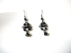 Retro Black Glass Chandelier Earrings 92816