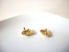 Vintage Gold Toned Bee Hive Earrings 82217