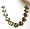 Retro Iridescent Toned Panel Necklace 82217