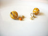 Vintage OCRE Enameled Screw Back Dangle Earrings 9216