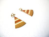 Retro Laminated Wood Dangle Clip On Earrings 123020