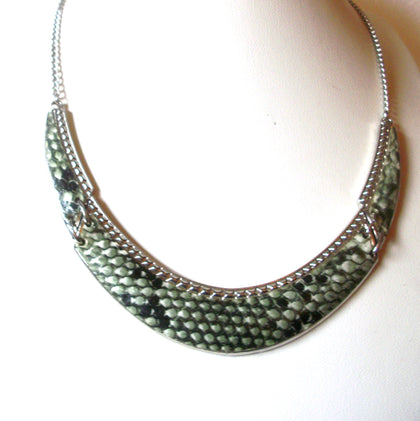 Retro Silver Toned Python 16' Necklace 123016