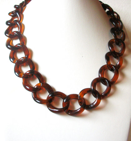 Vintage Darker Tortoise Shell 18" Necklace 82217
