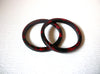Retro Bangle Bracelet Set of Two Black Red Marbleized Plastic 30417
