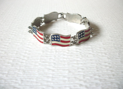 Vintage Enameled Patriotic Bracelet 7 3/4" 5917