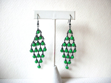 Retro Black Green Chandelier Earrings 62218