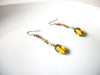 Vintage Gold Toned Glass Dangle Earrings 123116