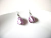 Vintage Pale Lavender Foil Glass Dangle Earrings 123116