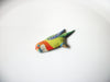JAPAN Vintage Tin Litho Parakeet Brooch Pin 92017