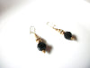 Vintage Black Czech Glass Earrings 121216