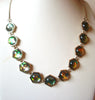 Retro Iridescent Toned Panel Necklace 82217